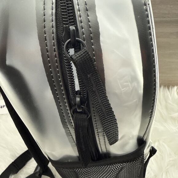 Converse Clear Medium Size Transparent Black Backpack Lightweight Work School - Picture 10 of 14